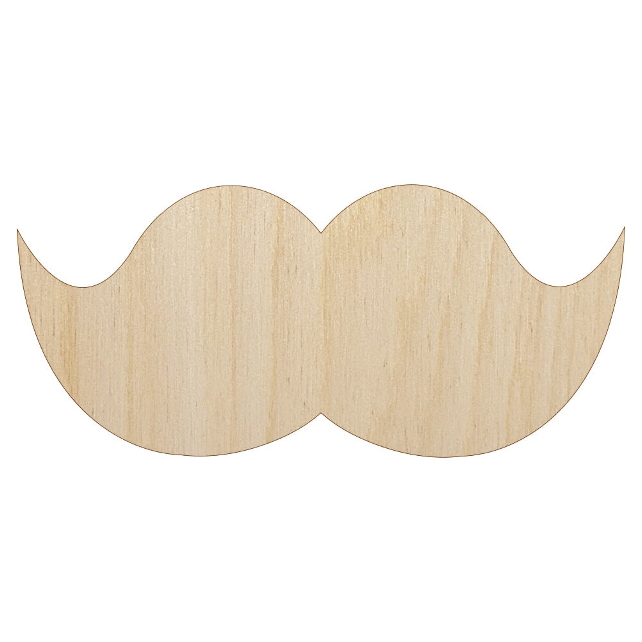 Mustache Solid Unfinished Wood Shape Piece Cutout for DIY Craft Projects
